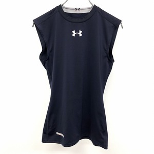 UNDER ARMOUR アンダーアーマー M レディース 若干薄手 スポーツシャツ タンクトップ ストレッチ ポリエステル×ポリウレタン ネイビー 紺