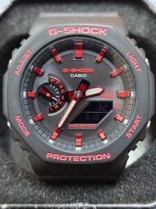 カシオ CASIO G-SHOCK　GA-B2100BNR-1ADR Bluetooth タフソーラー カーボンコアガード ブラック レッド 　デジアナ