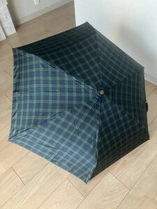 タータンチェック緑色折り畳み傘 水切抜群！撥水加工55cm
