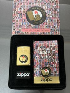 zippo 70th Anniversary 1932-2002 ゴールド 70周年記念 ダブルイヤー 2002年製 GOLD 1941REPLICA Friends For A Lifetime 専用缶ケース