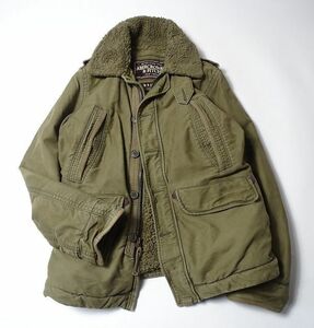 Abercrombie&Fitch A&F アバクロ B-9 JACKET ミリタリージャケット ヴィンテージ加工 裏ボア メンズ フライト モッズ (S) カーキ ●S-749