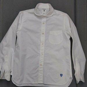 Orcival ラウンドカラーシャツ france【1】ホワイト 長袖シャツ オーシバル 男女兼用