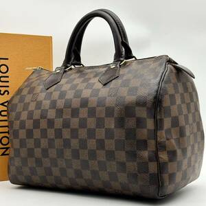 ●高級●LOUIS VUITTON ルイヴィトン スピーディ30 ダミエ ミニボストン ハンドバッグ 鞄 かばん PVC レザー レディース 茶 ブラウン