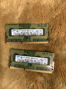 ノートPC用メモリ SAMSUNG 2GB 1Rx8 PC3-10600S-09 2GBX2 計：4GB