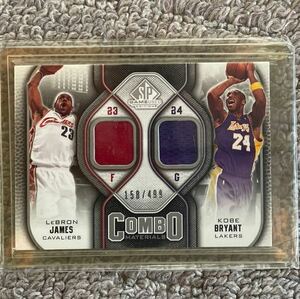 人気！【Kobe Bryant / Lebron James】 2009-2010 Upper Deck SP Game Used Combo Materials Dual Jersey /499 