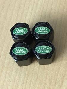 新品即決 バルブキャップ 4個セット LAND ROVER ランドローバー 緑黒 / マット黒キャップ FREE LANDER DISCOVERY DEFENDER
