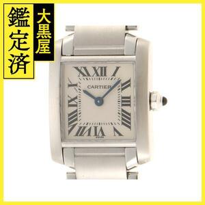 Cartier カルティエ 時計 タンクフランセーズSM W51008Q3 ホワイト文字盤 SS クォーツ レディース【434】