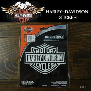 ハーレーダビッドソン Harley-Davidson オフィシャルステッカー MOTORCYCLES ロゴ B&S バーアンドシールド 1枚組 HD-STICKER-16