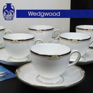 e3864【WEDGWOOD】キャベンディッシュ　カップ＆ソーサー　6客　未使用セット