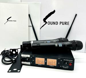 SOUND PURE 800MHz B帯デュアルチャンネル ハンドワイヤレスマイク 2本セット サウンドピュア SPH80112-VDUAL 8011Ⅱ【状態良好 動作品】