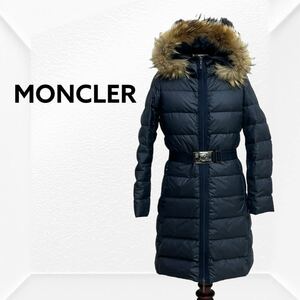 MONCLER モンクレール NANTESFUR ラクーンファー フード ベルト付き ダウンコート レディース 49990-20-54062