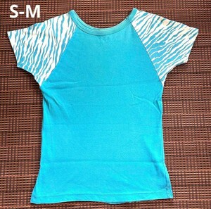 【送料無料】High Fever レディース　Tシャツ　トップス　カットソー　ブルー　S-M　アメリカ製 半袖Tシャツ