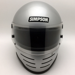 送料無料 純正シールド付 SIMPSON M62 SILVER 55cm/シンプソン銀シルバービンテージヘルメットmadmaxm30m32m62m41m80スーパーバンディット