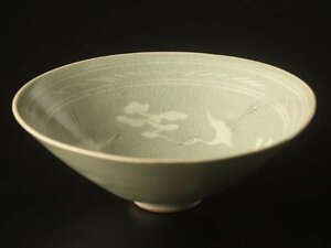 【流】朝鮮美術 時代 高麗青磁 茶碗 KV243