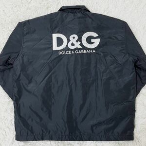 1円〜 Lサイズ相当 ドルチェ&ガッバーナ DOLCE&GABBANA ドルガバ コーチジャケット ブルゾン 中綿 ナイロン バックプリント キルティング