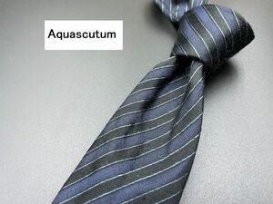 【超美品】Aquascutum　アクアスキュータム　レジメンタル柄　ネクタイ　3本以上送料無料　ネイビー　0305008