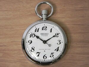 6295 美品売切り☆ SEIKO PRECISION SECOND SETTING 6310-0010 21石 pocket watch 50㎜ 79.9g 鉄道時計 セイコー 懐中時計