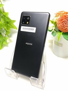 1円～ 使用少 美品 ワイモバイル SIMフリー AQUOS sense5G 64GB A105SH [ブラック] 3眼カメラ搭載の5G対応スマートフォン♪A5511