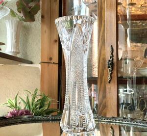 【未使用】 HOYA 豪華 クリスタル 花瓶 一輪挿し フラワーベース 花器 ガラス
