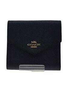 COACH◆3つ折り財布/レザー/NVY/無地/レディース/59972