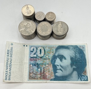 S■【大量!!】 スイスフラン 紙幣 硬貨 【合計:148フラン】 旧紙幣 古紙幣 外貨 外国コイン FR まとめ セット ヨーロッパ 旅行 外国銭 ■