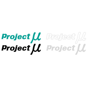 【Projectμ】 ORIGINAL STICKER オリジナルステッカー Projectμ ヌキ文字ステッカー SW-01 White 30×100