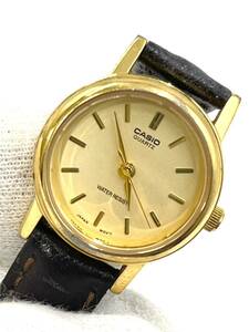 【電池切れ】CASIO カシオ　LTP-1095　クォーツ腕時計　レディース　ゴールド文字盤 ケース2.2　
