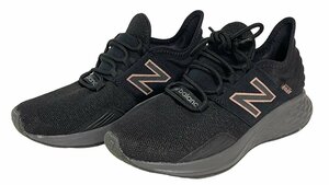 1円●未使用●newbalance ニューバランス●WORAVLK レースアップスニーカー●ブラック×ライトピンク Nロゴ キラキラ 24.5㎝ 海外モデル