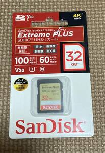 【新品】SanDisk extreme plus 4K対応SDカード32GB サンディスク