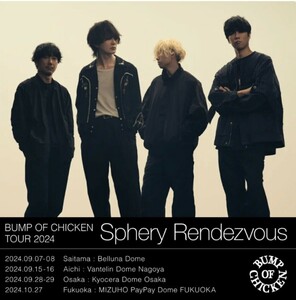 BUMP OF CHICKEN TOUR 2024 Sphery Rendezvous ライブチケット最速先行抽選シリアル　シリアルのみ★