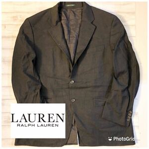 ラルフローレン　LAUREN RALPH LAUREN カナダ製　Lくらい ウール　テーラードジャケット　チャコールブラック