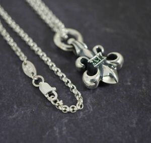 クロムハーツ★BSフレアチャーム/エメラルドパヴェ/ロールチェーン/新品加工/インボイス/1円から！CHROME HEARTS