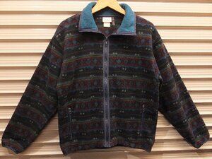 ★USED/L.L.BEAN/FLEECE JACKET/MIX COLOR/ZIP UP/柄物フリースジャケット/ジップアップ/エルエルビーン★