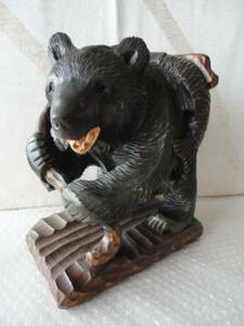 木彫り　熊　　　　　　　　　　　　　　鮭　インテリア　置物