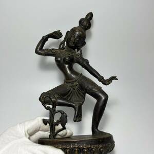 古美術　古銅製　仏像　チベット佛　荼枳尼天 ダーキニー　H２７cm