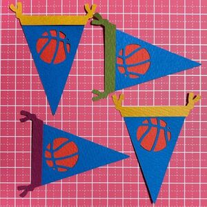 （1892C）バスケットボールの旗★カット