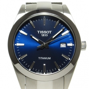 TISSOT(ティソ) 腕時計■美品 ジェントルマン T127.410.44.041.00 メンズ チタン ブルー