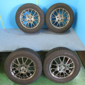 X　エンケイ　CreativeDirection　15インチアルミ　4穴　PCD100　5.5J　50　185/65R15　スタットレス　スタッドレス　中古