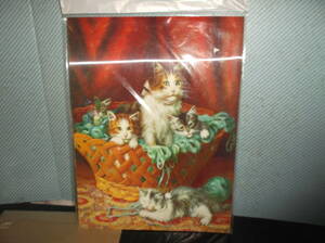 猫　立体ポスター　３Ｄ写真　ねこ　昭和レトロ　インテリア　雑貨品　キャット　ネコ　動物　アニマル　プラ板　送料着払い　