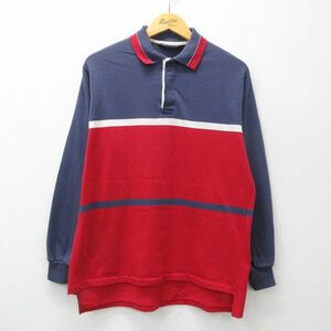 M/古着 長袖 ラガー シャツ メンズ 90s 赤他 レッド 24jan10 中古 トップス