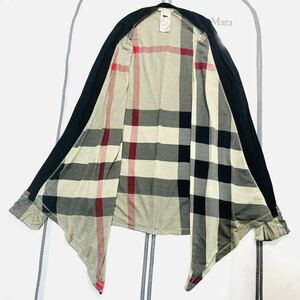 超美品★近年BURBERRY★春夏の羽織り★日除けや冷房対策に★メガチェックカーディガン ノバチェック バーバリー FREE 大きいサイズ 