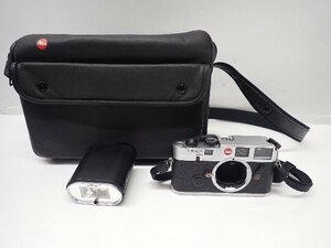 LEICA/ライカ レンジファインダーカメラ M6 ブラック ボディ 1989年製 純正カメラケース/ストロボ付き ∩ 6E323-1