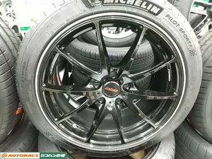 【中古品】RAYS　VOLKレーシングG25＆ミシュラン　パイロットスポーツ　１８インチセット