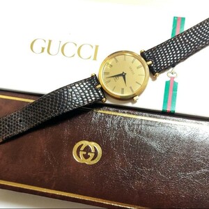 ★美品★GUCCI シェリーライン クォーツ腕時計　ビンテージ ggロゴ グッチ 電池交換済