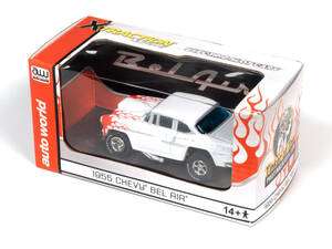 Auto World X-Tractions ☆1955 Chevy Bel Air White with Red Flames☆Limited Edition 限定1000☆AFX/TYCO/TOMY/HOスロットカー