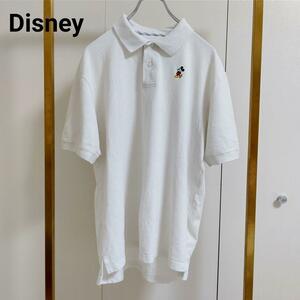 Disney(ディズニー）M/ホワイト/ポロシャツ