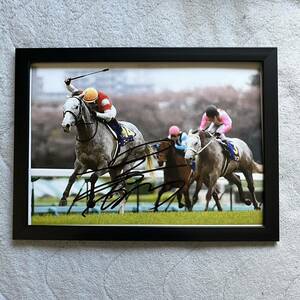 競馬 ゴールドシップ 内田博幸 直筆サイン入り A4写真 額付き イクイノックス ルメール 武豊 藤田菜七子 ゼッケン 実使用 馬券 グッズ 