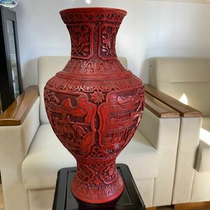 中国古美術　堆朱 花瓶(現状渡し)