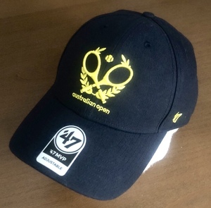 Australian Open キャップ 47 Brand コラボ CAP 刺繍 Grand Slam テニス 帽子 好きに も 黒 TENNIS 全豪オープン AO