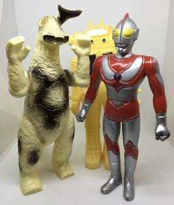 昭和レトロウルトラソフビフィギュア3体セット(ジャンク品)